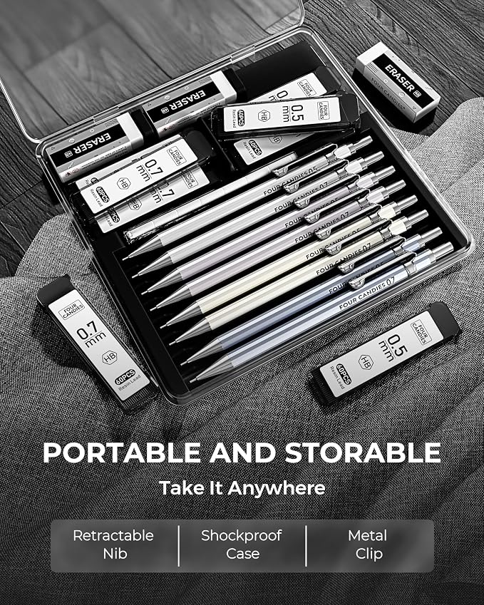 Four Candies 8PCS Metal Mechanical Pencil Set - Image 6