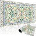 Green Floral Desk Mat, 31.5"x15.7" Large Mouse Pad, Anti-Slip Rubber Base by Mcapirivo