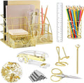 KAAKOW Gold Desk Organizers and Accessories Office Supplies Set Stapler by KAAKOW