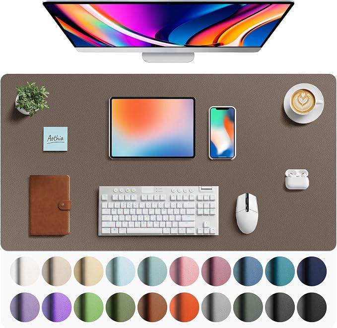 Aothia Faux Leather Desk Mat by AothiaSimpleNaturalUnique