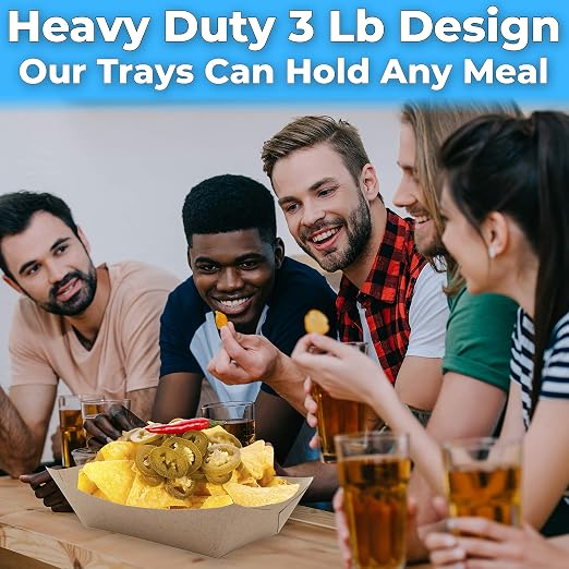 Eco Friendly USA-Made 3lb Food Holder Trays 250 Pk. Compostable Kraft Paper - Image 4