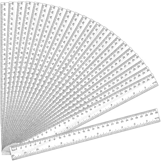 200 Pack Clear Plastic Ruler 12 Inch, Rulers Bulk by UranusNo1