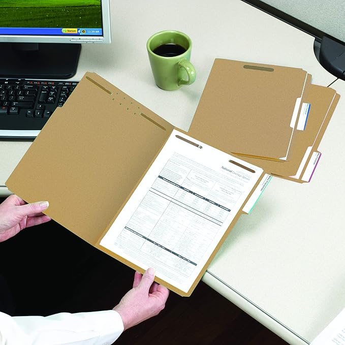 Smead Fastener File Folder, 2 Fasteners, Reinforced 1/3-Cut Tab, Letter Size - Image 5