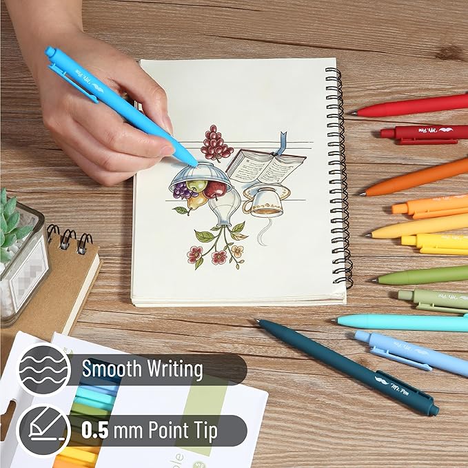 Mr. Pen- Retractable Gel Pens, 12 Pack, Winter Forest Color Inks | Fine Point - Image 3
