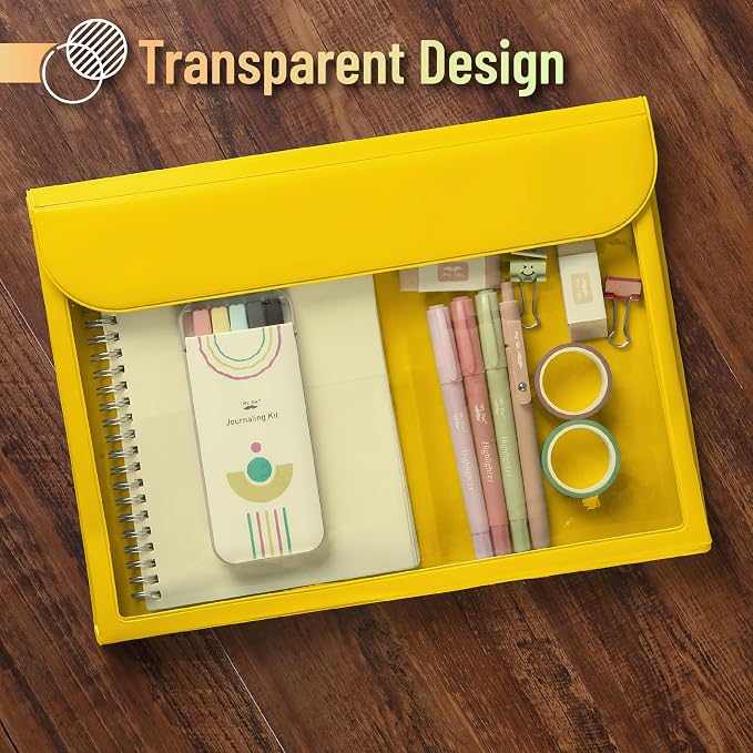 Mr. Pen- File Folder, Vibrant Yellow, Plastic File Folders Letter Size | - Image 3