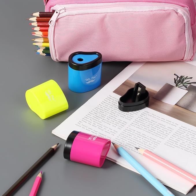 Mr. Pen- Manual Pencil Sharpeners, 3 Pack, Colorful | Portable Handheld Pencil - Image 8