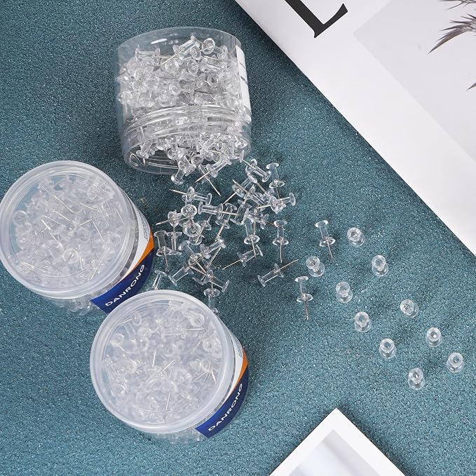 800 PCS Clear Push Pins, Standard Thumb Tacks - Image 6