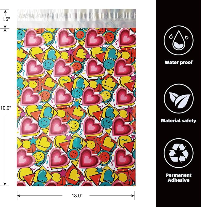 POLYSELLS 50pcs 10x13 Inches Poly Mailers, Cute Design Birthday Gifts Shipping - Image 2