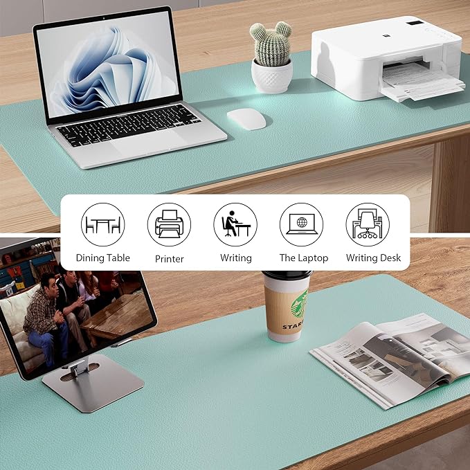 Aothia Leather Desk Pad Protector, Mouse Pad, Office Desk Mat, Non-Slip PU - Image 5