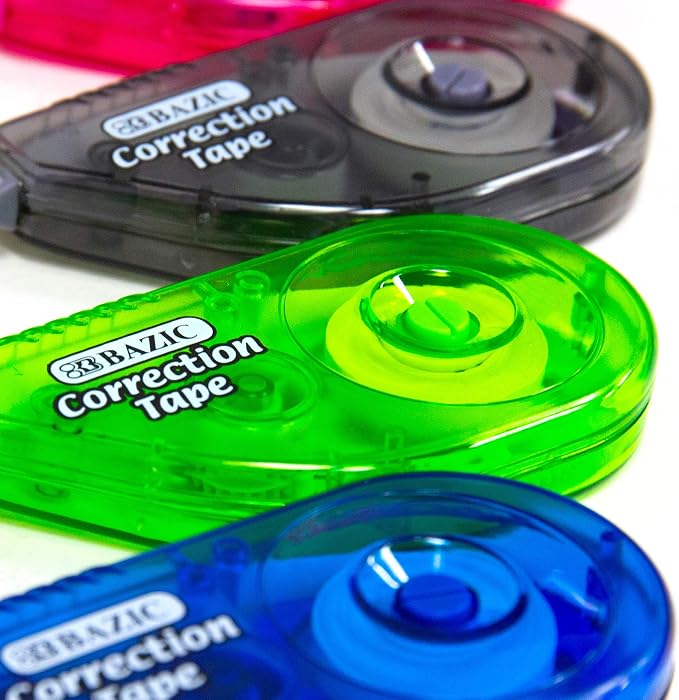 BAZIC Correction Tape 5 mm x 236", Mini Instant Corrections, 1 Unit, Random - Image 4