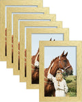 ELSKER&HOME 4x6 Picture Frame Gold Set of 6 Glass | Multi Photo Frames Collage by ELSKERHOME