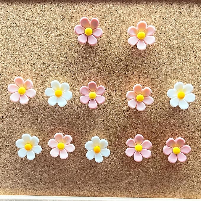 Cute Flower Push Pins for Bulletin Board, Office Decor for Women Thumb Tacks - Image 5