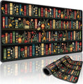 Vintage Library Bookshelf Large Gaming Mouse Pad 31.5"x15.7"｜ Flower XXL Desk by Mcapirivo