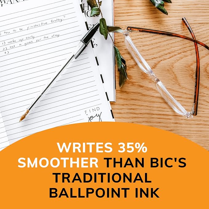 BIC Cristal Xtra Smooth Black Ballpoint Pens, Medium Point, Extra Smooth and - Image 4