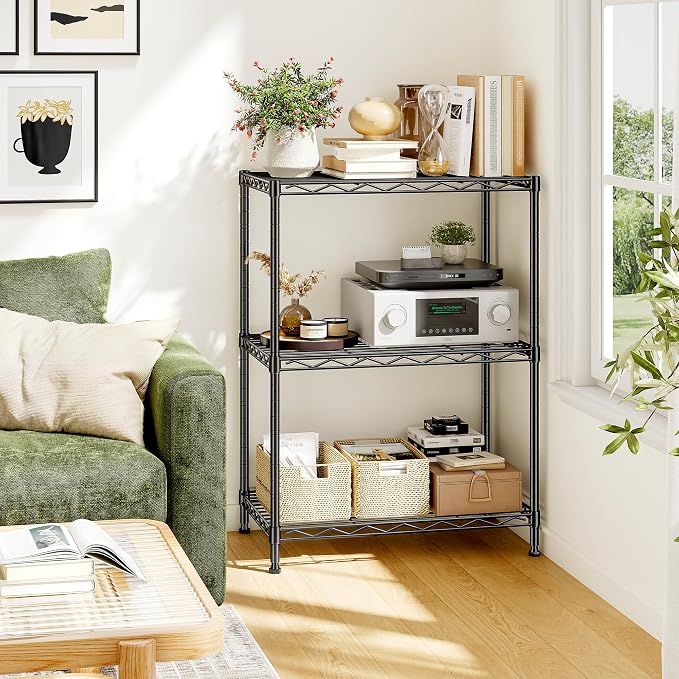 DurayLoly 3 Tier Metal Wire Storage Shelves, Adjustable Small Wire Shelving Unit - Image 2