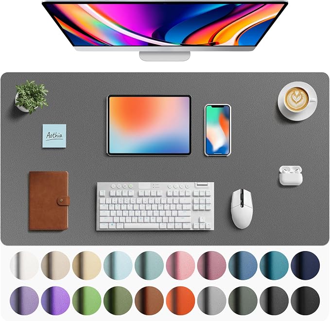 Aothia Faux Leather Desk Mat by AothiaSimpleNaturalUnique