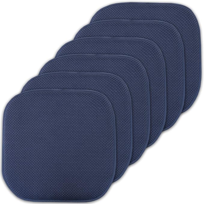 Sweet Home Collection Cushion Memory Foam Chair Pads Honeycomb Nonslip Back by SweetHomeCollection