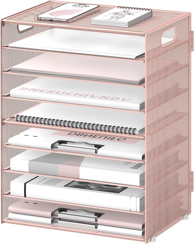 DALTACK 9-Tier Paper Organizer for Desk, Mesh Letter Tray Desk Organizer by DALTACK