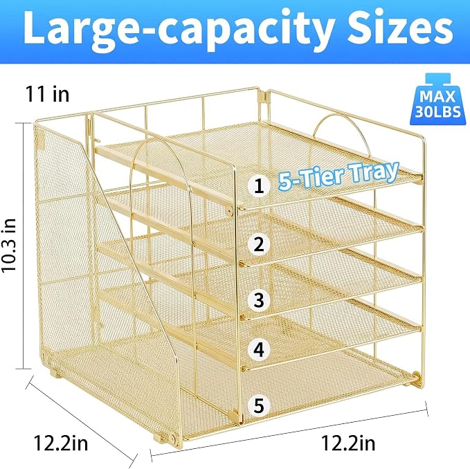 OPNICE 5-Tier Desktop File Paper Organizer, Desk Organizers and Accessories - Image 6