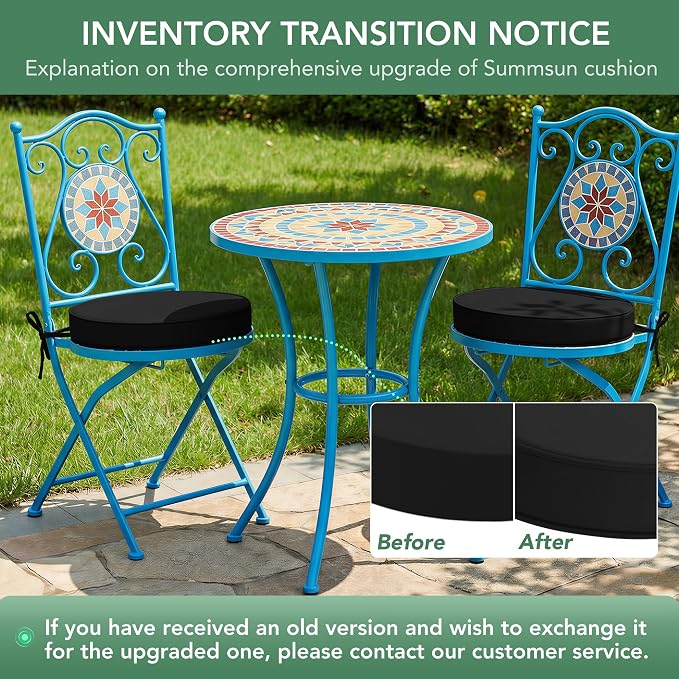Summsun Outdoor Bistro Chair Cushions Set of 4 - Image 9