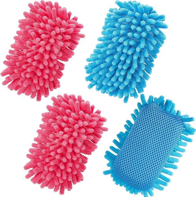 Zonon 4 Pieces Dry Erase Eraser Microfiber Shag Washable Whiteboard Eraser by Zonon