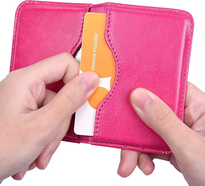 Wisdompro Business Card Holder, 2-Sided PU Leather Folio Name Card Holder - Image 4
