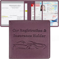 Car Registration and Insurance Holder, Premium PU Leather Vehicle Glove Box Car by New+Fashion+Kingdom