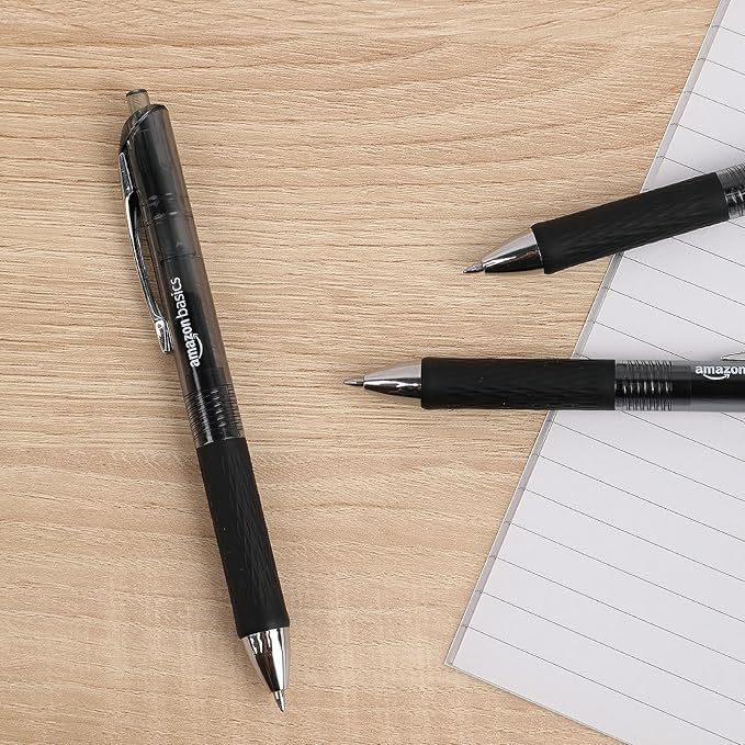 Amazon Basics Retractable Gel Pens, Fine Point 0.7mm, Smooth Writing, No Smudge - Image 7