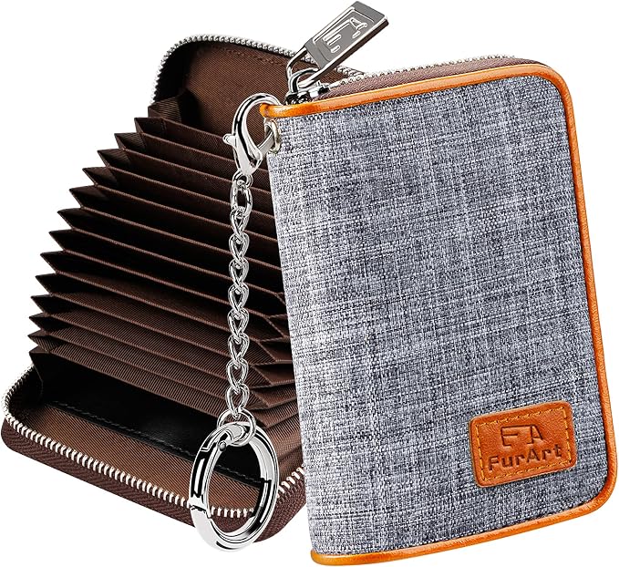 FurArt Zipper Wallet Women, RFID Blocking Credit Card Wallet, Business Card by FurArt
