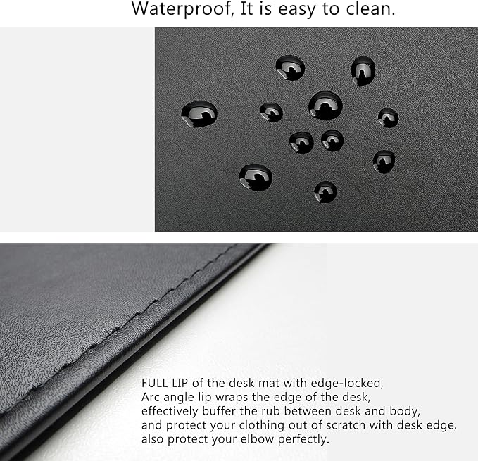 AKOZLIN 27.55”x 15.8" Soft PU Leather Surface Office Desk Mouse Mat Anti-Push - Image 6