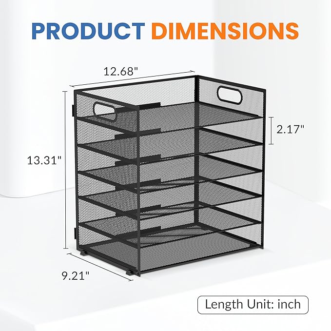 Daltack 6 Tier Paper Organizer for Desk, Paper Letter Tray Organizer for Desks - Image 3