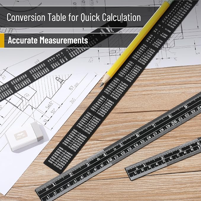 Mr. Pen- Metal Straight Edge Ruler, Imperial & Metric Measurements - Image 4