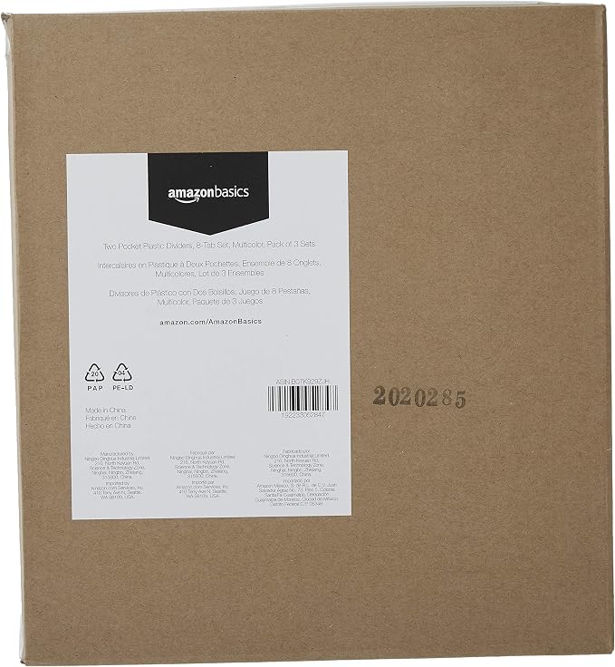 Amazon Basics Tab Dividers for 3 Ring Binder, Two Pocket, Letter Size - Image 7