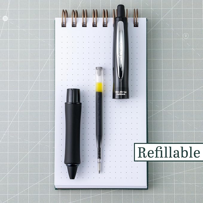 PILOT Dr. Grip FullBlack Refillable & Retractable Ballpoint Pen, Medium Point - Image 3
