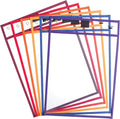 Mr. Pen- Reusable Dry Erase Pocket Sleeves, 6 Pack, Colorful | Clear Plastic by MrPen