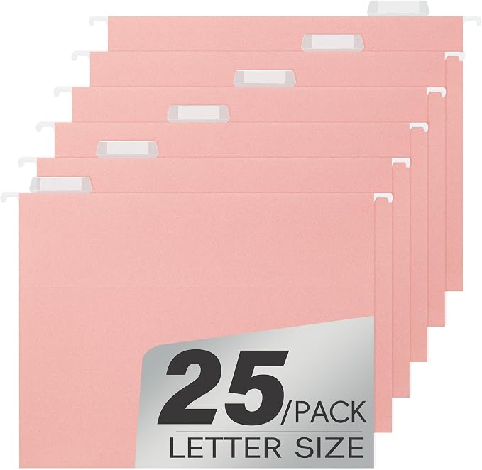 pmybupo Extra Capacity Hanging File Folders, 25 Pack Reinforced Letter Size by pmybupo