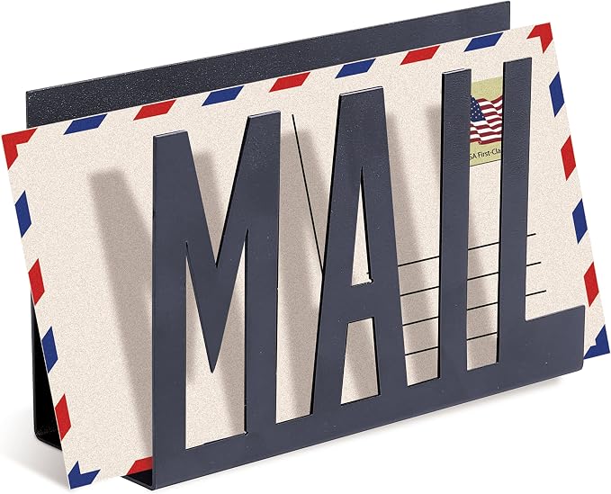 MyGift Mail Holder Organizer Countertop Modern Metal Black by MyGiftHome