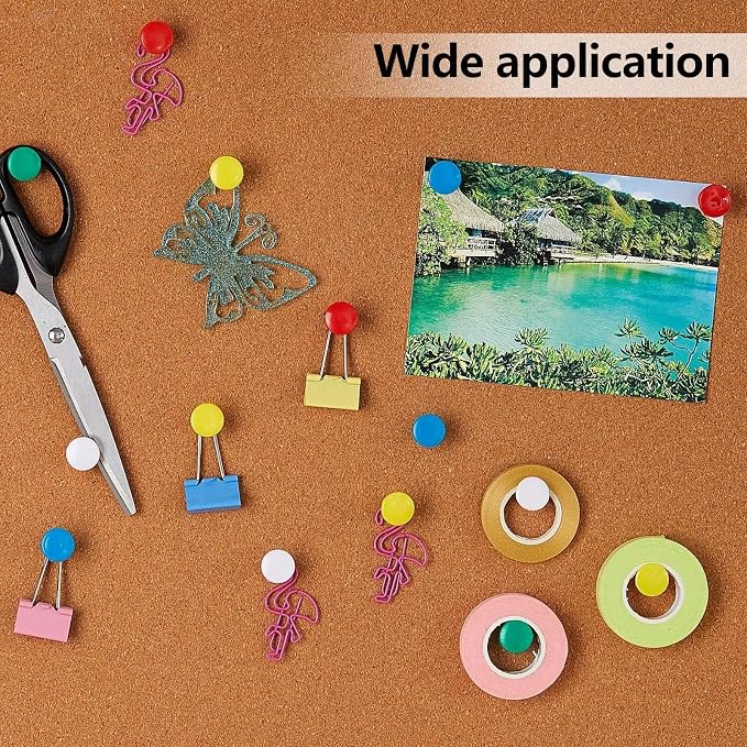 Outus 100 Pcs Giant Push Pins Large Thumb Tacks Plastic Heads 1 Inch Jumbo Push - Image 4
