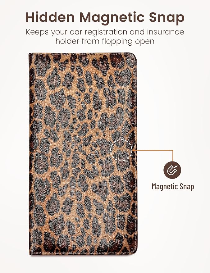 Yarnic Leopard Car Registration and Insurance Holder, Car Document Holder - Image 6