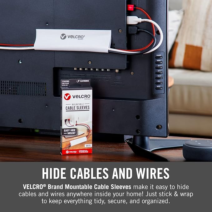 VELCRO Brand Cable Sleeves. Organize Messy Wires on Desk, Behind TV or Game - Image 7