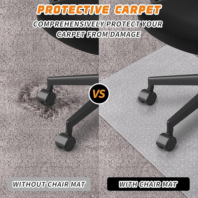 Office Chair Mat for Carpet Floors, Desk Mats 48"X36" for Rolling Desk on Low - Image 3