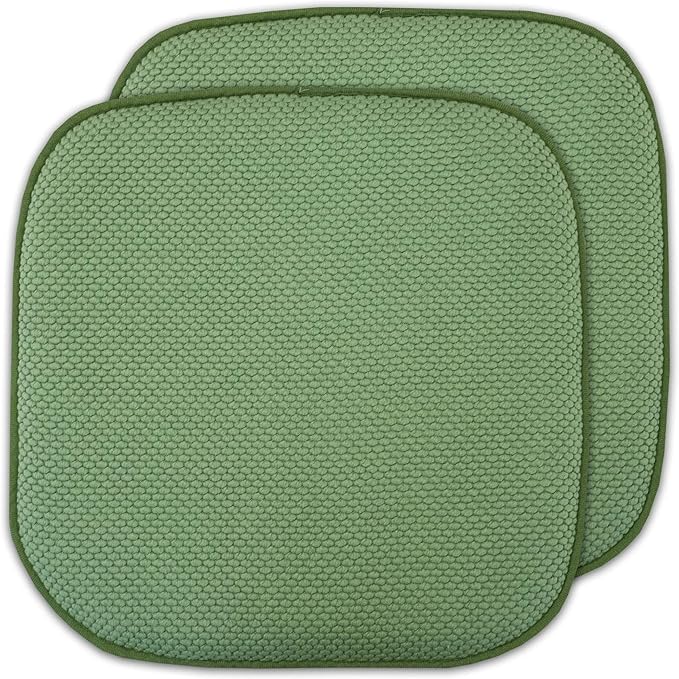 2 Pack Memory Foam Honeycomb Nonslip Back 16" x 16" Chair/Seat Cushion Pad by SweetHomeCollection