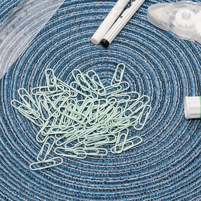 100 Pcs Mint Green Paper Clips, 1.1 Inch Colorful Paperclips | Vinyl Coated - Image 4