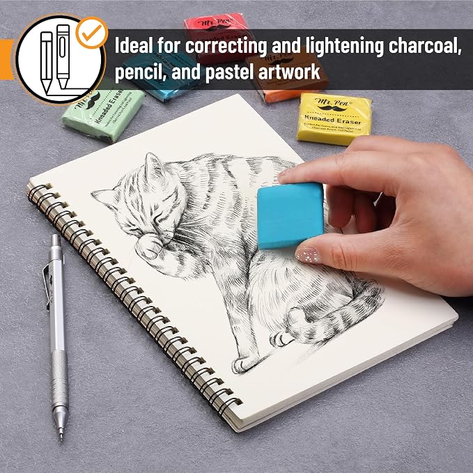 Mr. Pen- Kneaded Erasers, 1.37"x1.57", 18 Pack, Colorful | Soft Moldable Art - Image 4