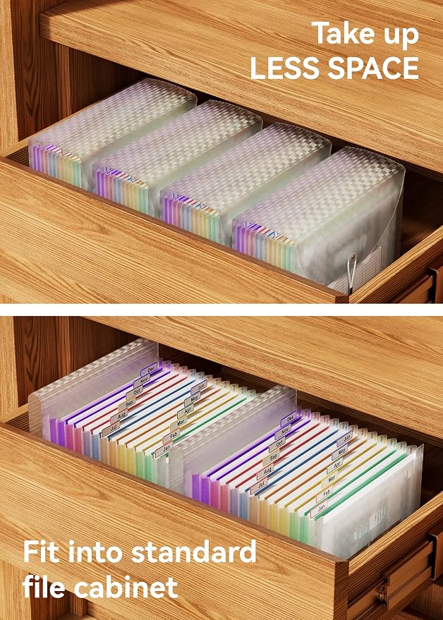 ABC life 12 Pockets Accordion File Organizer Expanding File Folders, Portable - Image 5
