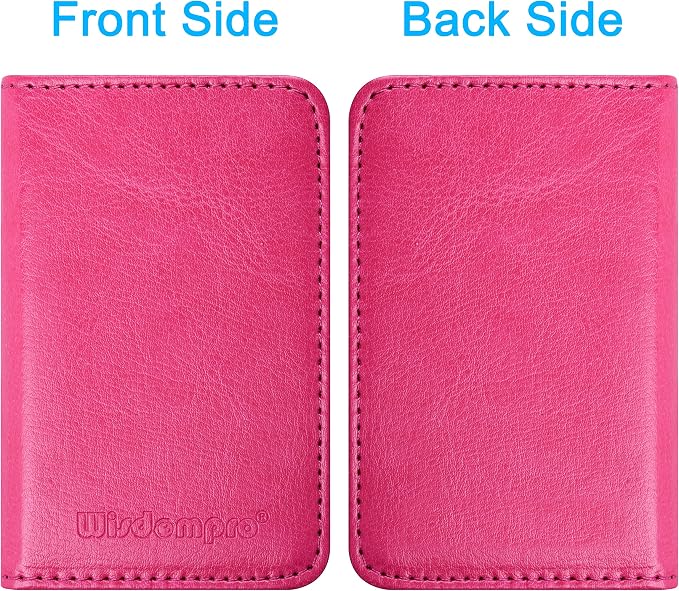 Wisdompro Business Card Holder, 2-Sided PU Leather Folio Name Card Holder - Image 6