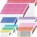 JARLINK 30 Pack 8 Sizes Mesh Pouch, 9 Colors, Waterproof Zipper File Bags by JARLINK