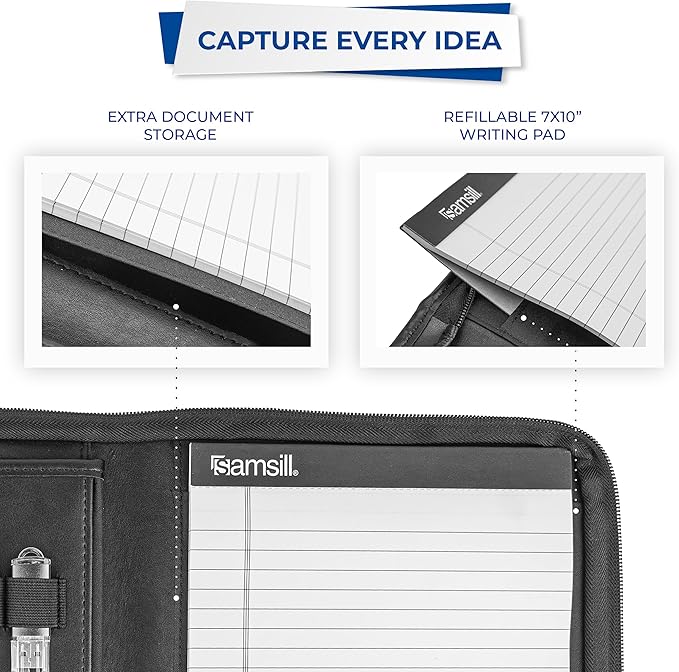 Samsill Professional Padfolio, Faux Leather Junior Portfolio - Image 5