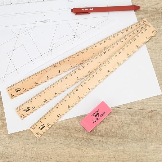 Mr. Pen- Wooden Rulers, 12 Inch, 12 Pack, Inches & Centimeters, Durable Wood - Image 6