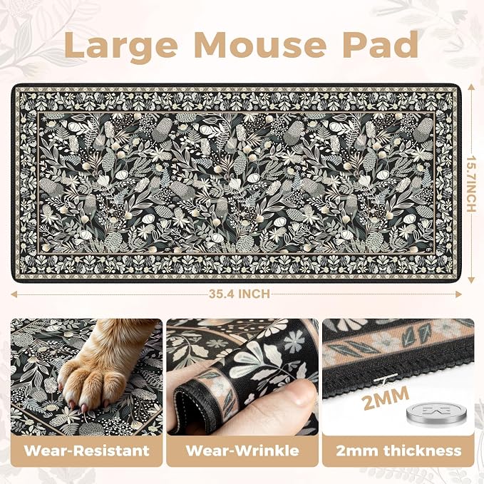 iCasso Black Desk Mat, Big Mouse Pad - Image 3